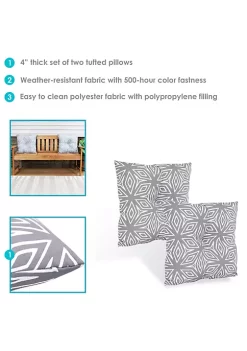 Best deal 💯 Sunnydaze 2 Outdoor Tufted Back Cushions - 19 x 19-Inch - Gray Geometric by Sunnydaze Decor 🎉 -Sunnydaze Decor Shop Belk 1790