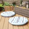 New ⌛ Sunnydaze Polyester Large Round Floor Cushion - Set of 2 - Seaside Stripes by Sunnydaze Decor 🎁