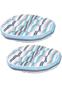 New ⌛ Sunnydaze Polyester Large Round Floor Cushion - Set of 2 - Seaside Stripes by Sunnydaze Decor 🎁 -Sunnydaze Decor Shop Belk 1794