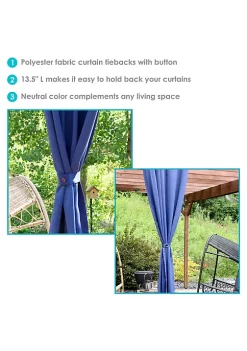 Cheapest ✔️ Indoor/Outdoor Polyester Curtain Tiebacks - Blue - Set of 2 by Sunnydaze Decor 🔔 -Sunnydaze Decor Shop Belk 1824