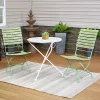 Best Sale 🌟 Cafe Couleur Chestnut Wood 3-Piece Folding Bistro Set - Green by Sunnydaze Decor 🎁
