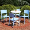 Hot Sale ⭐ Elmott Plastic 5-Piece Dining Table and Chairs Set - Blue by Sunnydaze Decor 👏 -Sunnydaze Decor Shop Belk 1839
