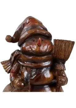 Hot Sale 🎉 Sunnydaze Snowman Holding Broom Indoor ❄ Christmas Decor Figurine - 9.75-Inch by Sunnydaze Decor 🎉 -Sunnydaze Decor Shop Belk 186
