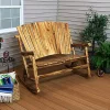 New โญ 2-Person Rustic Log Cabin Fir Wood Rocking Loveseat Chair by Sunnydaze Decor โ๏ธ 2 New โญ 2-Person Rustic Log Cabin Fir Wood Rocking Loveseat Chair by Sunnydaze Decor โ๏ธ -Sunnydaze Decor Shop Belk 1867