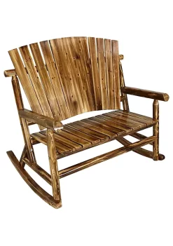 New ⭐ 2-Person Rustic Log Cabin Fir Wood Rocking Loveseat Chair by Sunnydaze Decor ✔️ 8 New ⭐ 2-Person Rustic Log Cabin Fir Wood Rocking Loveseat Chair by Sunnydaze Decor ✔️ -Sunnydaze Decor Shop Belk 1868