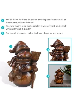 Hot Sale 🎉 Sunnydaze Snowman Holding Broom Indoor ❄ Christmas Decor Figurine - 9.75-Inch by Sunnydaze Decor 🎉 -Sunnydaze Decor Shop Belk 187