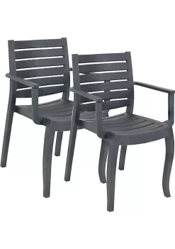 Best deal ๐คฉ Illias Plastic Stackable Patio Armchair - Gray - Set of 2 by Sunnydaze Decor ๐ 9 Best deal ๐คฉ Illias Plastic Stackable Patio Armchair - Gray - Set of 2 by Sunnydaze Decor ๐ -Sunnydaze Decor Shop Belk 1879