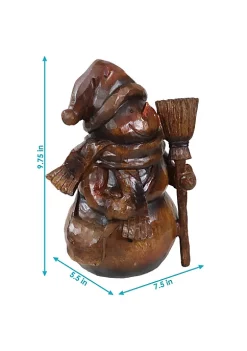 Hot Sale 🎉 Sunnydaze Snowman Holding Broom Indoor ❄ Christmas Decor Figurine - 9.75-Inch by Sunnydaze Decor 🎉 -Sunnydaze Decor Shop Belk 188