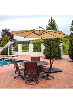 Coupon 🛒 10 ft Cantilever Offset Steel Patio Umbrella with Crank - Beige by Sunnydaze Decor 💯