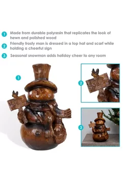 Hot Sale ⭐ Sunnydaze Snowman Holding Joy Sign Indoor 🔔 Christmas Decor Figurine - 10-Inch by Sunnydaze Decor ⌛ -Sunnydaze Decor Shop Belk 193