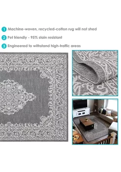 Hot Sale 🥰 Parisian Paradise Indoor Area Rug in Ash - 8 x 10 Foot by Sunnydaze Decor 😀 -Sunnydaze Decor Shop Belk 1937