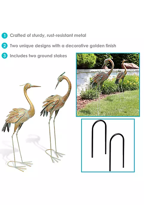 Wholesale ๐ฅฐ Golden Crane Indoor/Outdoor Metal Garden Statue - Set of 2 by Sunnydaze Decor ๐ฅฐ 6 Wholesale ๐ฅฐ Golden Crane Indoor/Outdoor Metal Garden Statue - Set of 2 by Sunnydaze Decor ๐ฅฐ - Image 4