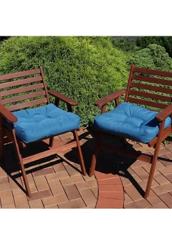 Discount ✔️ Outdoor Square Olefin Tufted Seat Cushions - Blue - Set of 2 by Sunnydaze Decor ⌛ -Sunnydaze Decor Shop Belk 201
