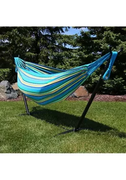 Coupon 🎁 Cotton Hammock with Steel Stand and Carrying Case - Sea Grass by Sunnydaze Decor 🔔 -Sunnydaze Decor Shop Belk 2017