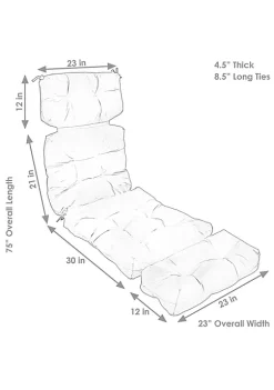 Cheapest ❤️ Indoor/Outdoor Olefin Tufted Chaise Lounge Chair Cushions - Gray by Sunnydaze Decor 😀 -Sunnydaze Decor Shop Belk 2022