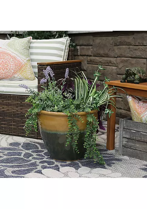 Hot Sale ๐ 15 in Chalet High-Fired Glaze Ceramic Planter - Forest Lake Green by Sunnydaze Decor ๐ 3 Hot Sale ๐ 15 in Chalet High-Fired Glaze Ceramic Planter - Forest Lake Green by Sunnydaze Decor ๐