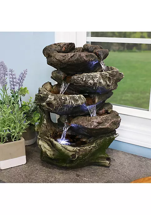 Cheap ⌛ Rock Falls 5-Step Indoor Water Fountain with LED Lights - 14 in by Sunnydaze Decor 😀 3 Cheap ⌛ Rock Falls 5-Step Indoor Water Fountain with LED Lights - 14 in by Sunnydaze Decor 😀