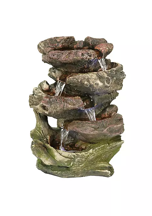 Cheap ⌛ Rock Falls 5-Step Indoor Water Fountain with LED Lights - 14 in by Sunnydaze Decor 😀 4 Cheap ⌛ Rock Falls 5-Step Indoor Water Fountain with LED Lights - 14 in by Sunnydaze Decor 😀 - Image 2