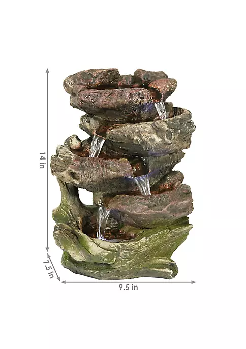 Cheap ⌛ Rock Falls 5-Step Indoor Water Fountain with LED Lights - 14 in by Sunnydaze Decor 😀 7 Cheap ⌛ Rock Falls 5-Step Indoor Water Fountain with LED Lights - 14 in by Sunnydaze Decor 😀 - Image 5