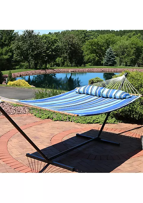 Cheap โญ Large Quilted Hammock with Spreader Bar and Pillow - Misty Beach by Sunnydaze Decor ๐ฅ 3 Cheap โญ Large Quilted Hammock with Spreader Bar and Pillow - Misty Beach by Sunnydaze Decor ๐ฅ