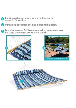 Cheap โญ Large Quilted Hammock with Spreader Bar and Pillow - Misty Beach by Sunnydaze Decor ๐ฅ 11 Cheap โญ Large Quilted Hammock with Spreader Bar and Pillow - Misty Beach by Sunnydaze Decor ๐ฅ -Sunnydaze Decor Shop Belk 2053