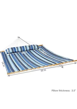 Cheap โญ Large Quilted Hammock with Spreader Bar and Pillow - Misty Beach by Sunnydaze Decor ๐ฅ 12 Cheap โญ Large Quilted Hammock with Spreader Bar and Pillow - Misty Beach by Sunnydaze Decor ๐ฅ -Sunnydaze Decor Shop Belk 2054
