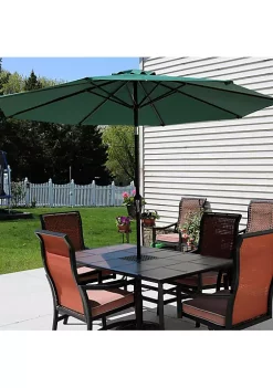 Best Sale 😉 9 ft Aluminum Patio Umbrella with Tilt and Crank - Green by Sunnydaze Decor 🔥