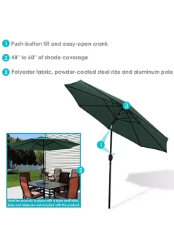 Best Sale 😉 9 ft Aluminum Patio Umbrella with Tilt and Crank - Green by Sunnydaze Decor 🔥 -Sunnydaze Decor Shop Belk 2064