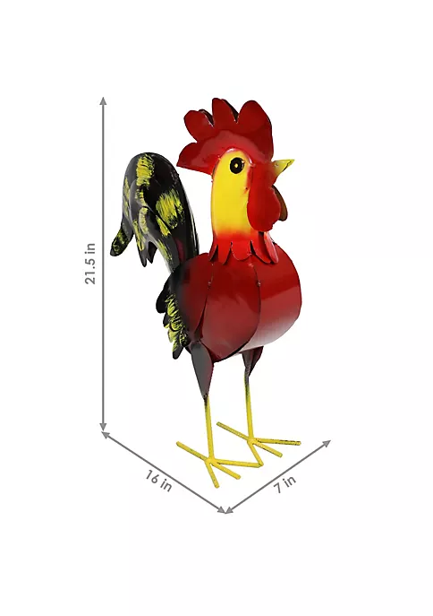 Brand new ๐ฏ Lewis the Red Metal Rooster Statue by Sunnydaze Decor ๐ 7 Brand new ๐ฏ Lewis the Red Metal Rooster Statue by Sunnydaze Decor ๐ - Image 5