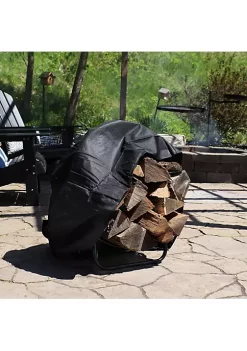 Best reviews of ⭐ 24 in Powder-Coated Steel Firewood Log Hoop Rack with Black Cover by Sunnydaze Decor 🧨