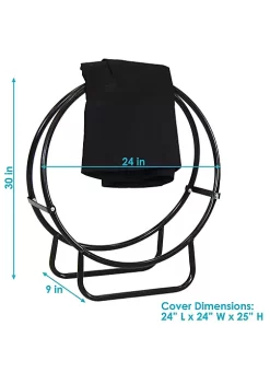 Best reviews of ⭐ 24 in Powder-Coated Steel Firewood Log Hoop Rack with Black Cover by Sunnydaze Decor 🧨 -Sunnydaze Decor Shop Belk 2077