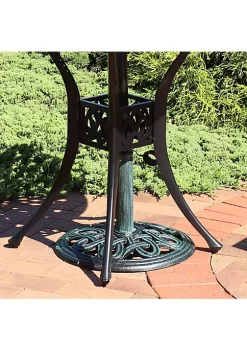 Best deal 🎉 17 in Lattice Cast Iron Round Patio Umbrella Base - Black by Sunnydaze Decor ✨