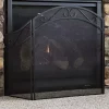 Discount 🧨 50 in Elegant Scroll Steel 3-Panel Fireplace Screen - Black by Sunnydaze Decor 👍 -Sunnydaze Decor Shop Belk 208