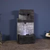 Flash Sale 👏 Modern Tiered Brick Polyresin Indoor Fountain with LED - 13 in by Sunnydaze Decor 🎁 -Sunnydaze Decor Shop Belk 2097