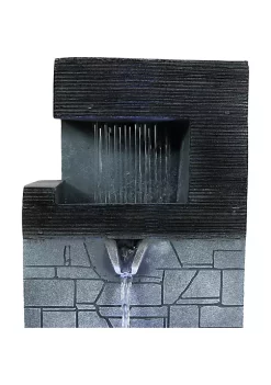 Flash Sale 👏 Modern Tiered Brick Polyresin Indoor Fountain with LED - 13 in by Sunnydaze Decor 🎁 -Sunnydaze Decor Shop Belk 2099