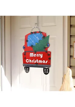 Brand new ⭐ Indoor/Outdoor Metal Merry 🔔 Christmas Truck Hanging Sign - 21 in by Sunnydaze Decor 💯 -Sunnydaze Decor Shop Belk 2114