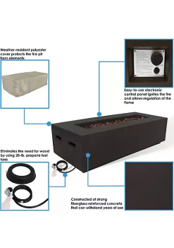 Hot Sale 😉 56 in Concrete Propane Gas Fire Pit Coffee Table with Lava Rocks by Sunnydaze Decor 👍 -Sunnydaze Decor Shop Belk 2153