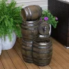Best deal 😀 Stacked Rustic Barrel Water Fountain with LED Lights - 29 in by Sunnydaze Decor 🔔 -Sunnydaze Decor Shop Belk 2185