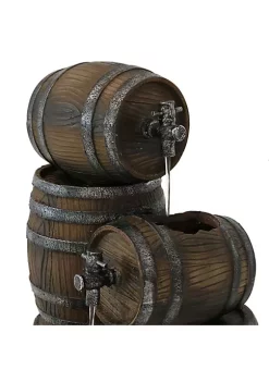 Best deal 😀 Stacked Rustic Barrel Water Fountain with LED Lights - 29 in by Sunnydaze Decor 🔔 -Sunnydaze Decor Shop Belk 2187