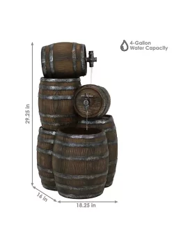 Best deal 😀 Stacked Rustic Barrel Water Fountain with LED Lights - 29 in by Sunnydaze Decor 🔔 -Sunnydaze Decor Shop Belk 2189