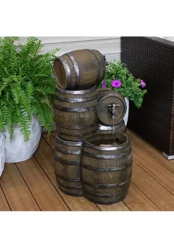 Best deal 😀 Stacked Rustic Barrel Water Fountain with LED Lights - 29 in by Sunnydaze Decor 🔔 -Sunnydaze Decor Shop Belk 2190