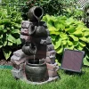 Budget ⌛ Crumbling Bricks/Pots Solar Water Fountain with Battery - 27 in by Sunnydaze Decor ✨ -Sunnydaze Decor Shop Belk 2209