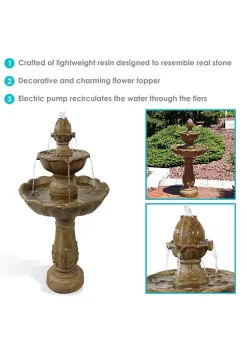 Top 10 ✔️ Blooming Flower Resin Outdoor 2-Tier Water Fountain by Sunnydaze Decor 🌟 -Sunnydaze Decor Shop Belk 2218