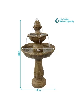 Top 10 ✔️ Blooming Flower Resin Outdoor 2-Tier Water Fountain by Sunnydaze Decor 🌟 -Sunnydaze Decor Shop Belk 2219
