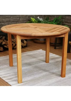Cheap 🎁 42.75 in Meranti Wood Round Patio Dining Table by Sunnydaze Decor 🥰