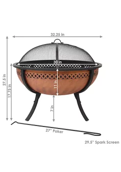 Best deal 😉 Sunnydaze Steel Fire Pit Bowl with Copper Finish and Crossweave Border Cutout by Sunnydaze Decor ⌛ -Sunnydaze Decor Shop Belk 2241