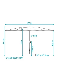 Top 10 🔥 15 ft Steel Double-Sided Patio Umbrella with Sandbag Base - Gray by Sunnydaze Decor 🛒 -Sunnydaze Decor Shop Belk 2247