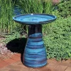 Budget 🌟 Elegant Glazed Ceramic Bird Bath - 20.5 in - Galaxy Blue by Sunnydaze Decor 🔔 -Sunnydaze Decor Shop Belk 2272