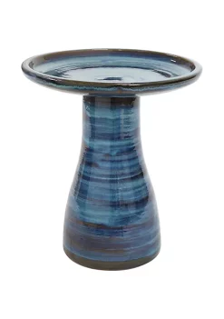 Budget 🌟 Elegant Glazed Ceramic Bird Bath - 20.5 in - Galaxy Blue by Sunnydaze Decor 🔔 -Sunnydaze Decor Shop Belk 2273