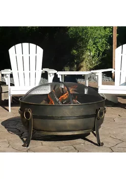 Cheapest 😍 34 in Cauldron Steel Fire Pit with Spark Screen, Poker, and Grate by Sunnydaze Decor 🛒 -Sunnydaze Decor Shop Belk 2288
